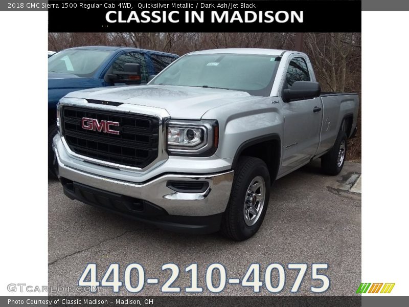 Quicksilver Metallic / Dark Ash/Jet Black 2018 GMC Sierra 1500 Regular Cab 4WD