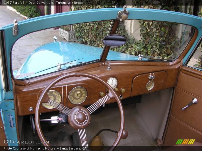 Turquoise / Brown 1937 Ford V8 4 Door Convertible