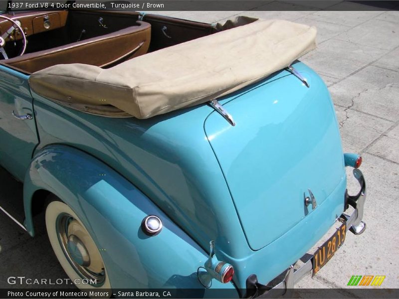 Turquoise / Brown 1937 Ford V8 4 Door Convertible