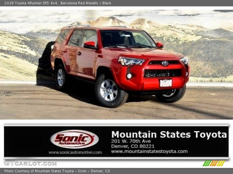 Barcelona Red Metallic / Black 2018 Toyota 4Runner SR5 4x4