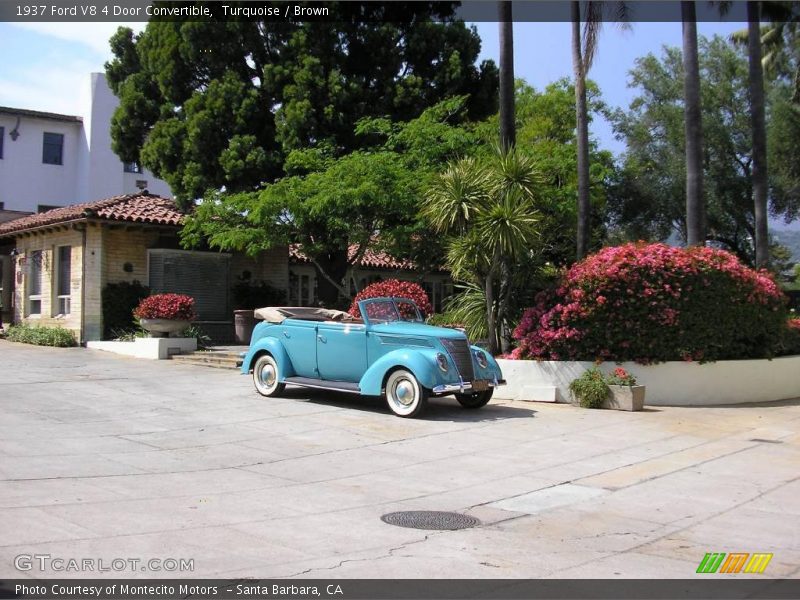 Turquoise / Brown 1937 Ford V8 4 Door Convertible