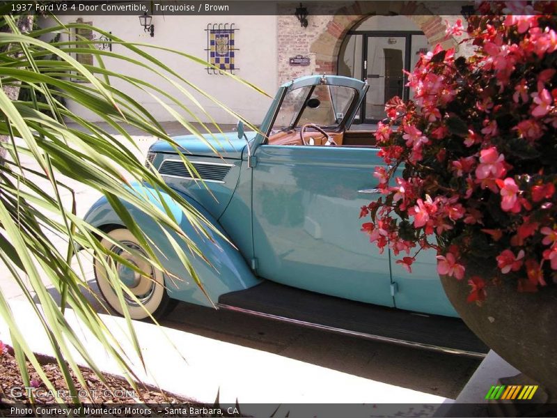 Turquoise / Brown 1937 Ford V8 4 Door Convertible