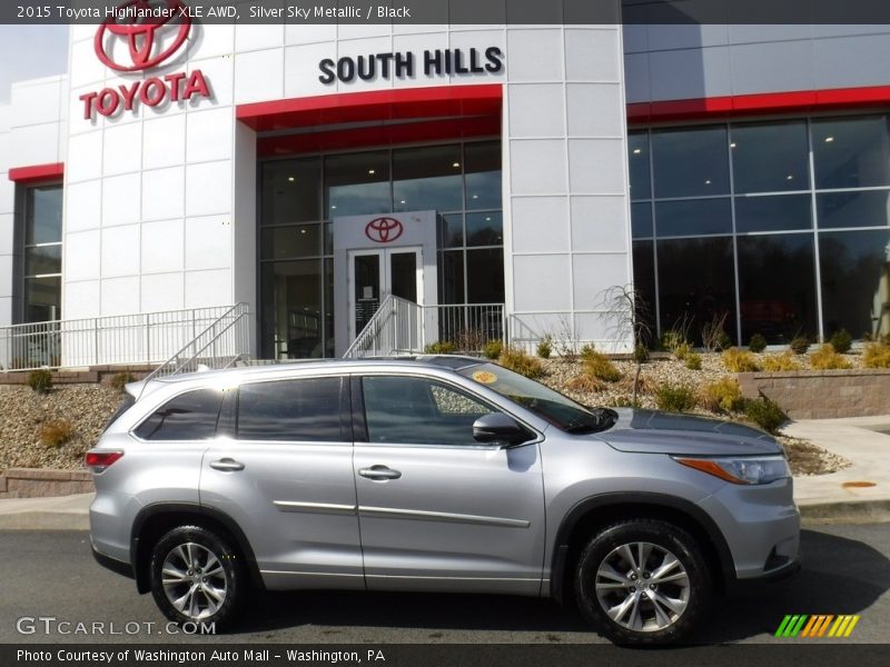 Silver Sky Metallic / Black 2015 Toyota Highlander XLE AWD