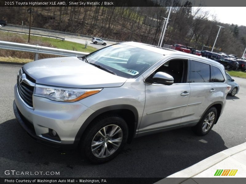 Silver Sky Metallic / Black 2015 Toyota Highlander XLE AWD