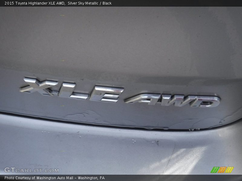 Silver Sky Metallic / Black 2015 Toyota Highlander XLE AWD