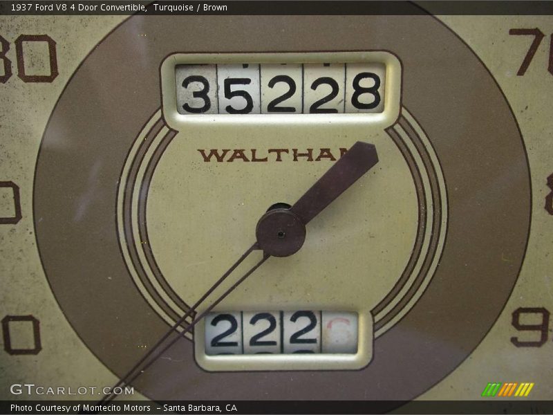 Turquoise / Brown 1937 Ford V8 4 Door Convertible