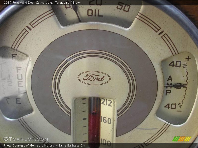 Turquoise / Brown 1937 Ford V8 4 Door Convertible
