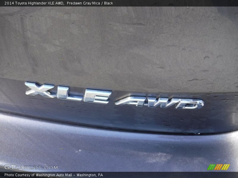 Predawn Gray Mica / Black 2014 Toyota Highlander XLE AWD