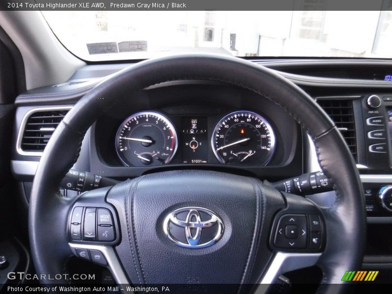 Predawn Gray Mica / Black 2014 Toyota Highlander XLE AWD