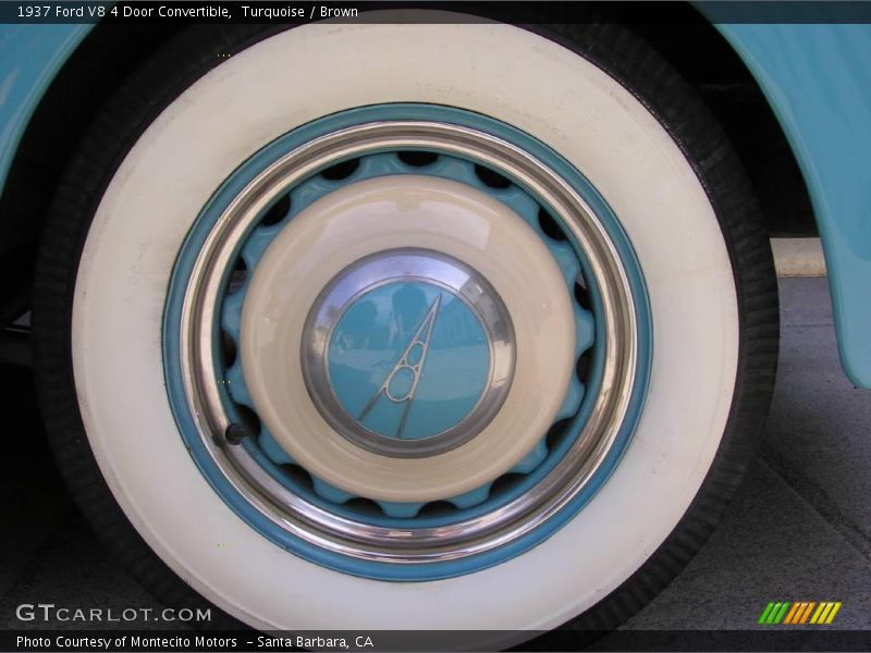 Turquoise / Brown 1937 Ford V8 4 Door Convertible