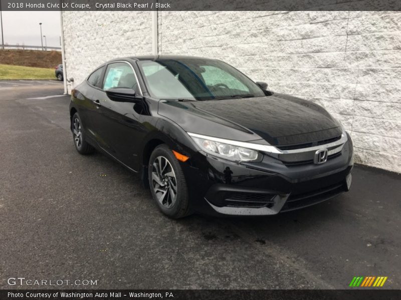 Crystal Black Pearl / Black 2018 Honda Civic LX Coupe