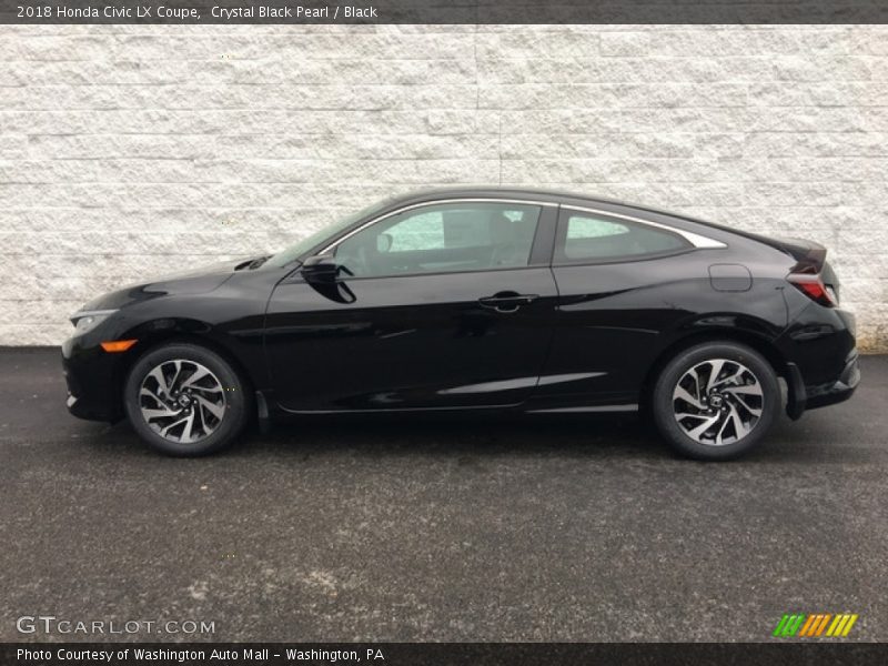 Crystal Black Pearl / Black 2018 Honda Civic LX Coupe