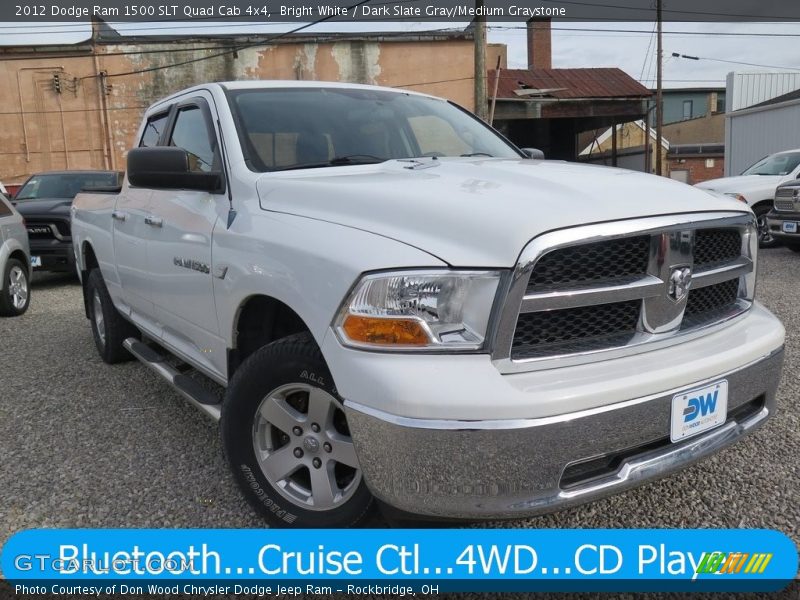 Bright White / Dark Slate Gray/Medium Graystone 2012 Dodge Ram 1500 SLT Quad Cab 4x4