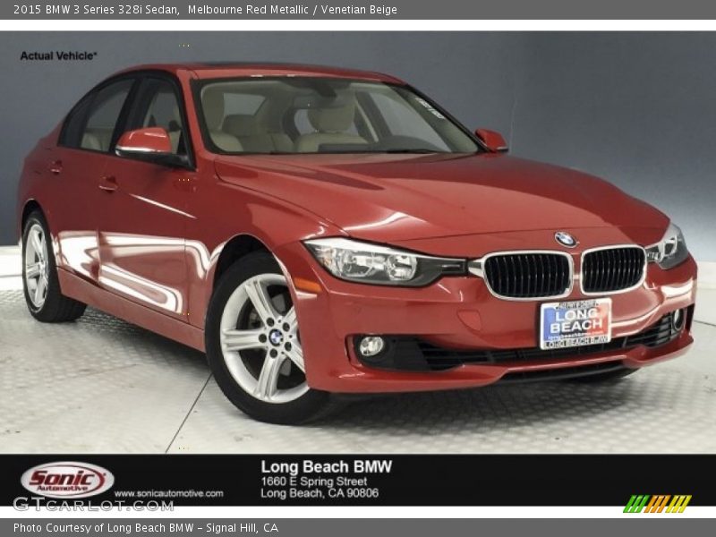 Melbourne Red Metallic / Venetian Beige 2015 BMW 3 Series 328i Sedan