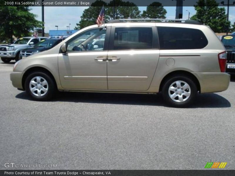 Sunset Gold Metallic / Beige 2008 Kia Sedona LX
