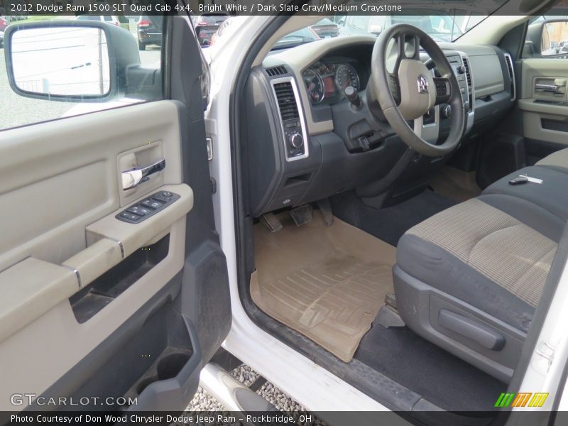 Bright White / Dark Slate Gray/Medium Graystone 2012 Dodge Ram 1500 SLT Quad Cab 4x4