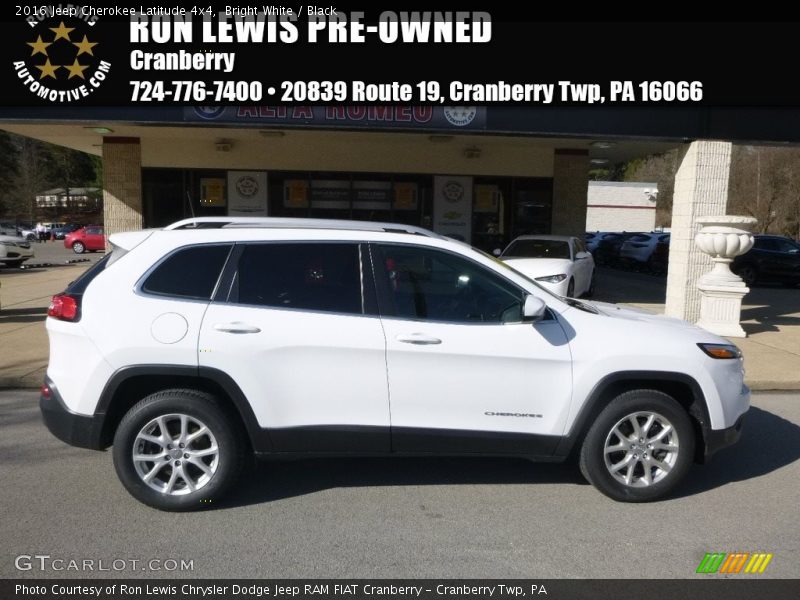 Bright White / Black 2016 Jeep Cherokee Latitude 4x4
