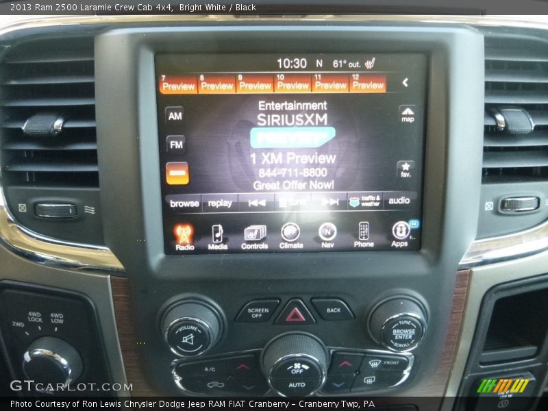 Bright White / Black 2013 Ram 2500 Laramie Crew Cab 4x4