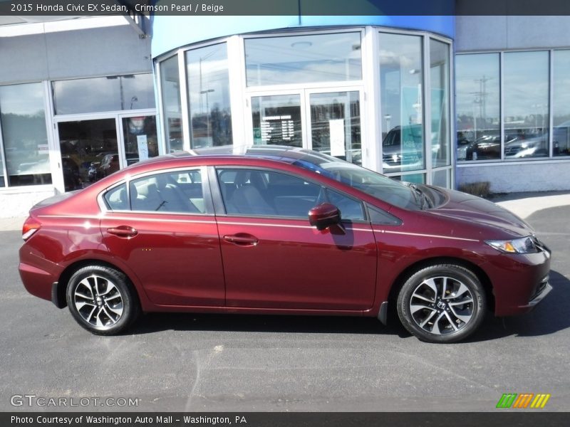 Crimson Pearl / Beige 2015 Honda Civic EX Sedan