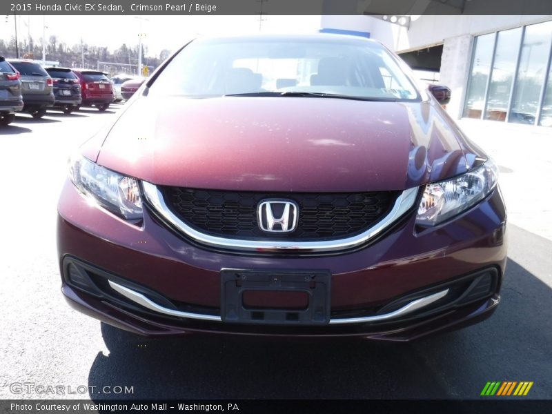 Crimson Pearl / Beige 2015 Honda Civic EX Sedan