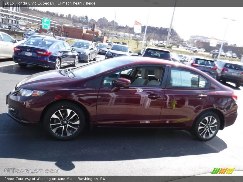 Crimson Pearl / Beige 2015 Honda Civic EX Sedan