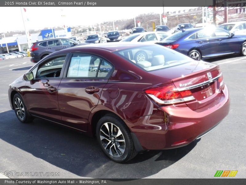 Crimson Pearl / Beige 2015 Honda Civic EX Sedan