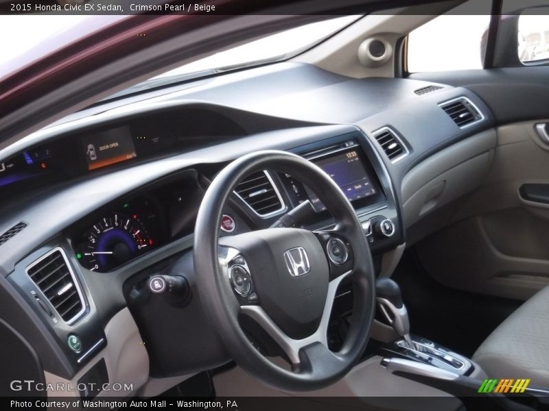 Crimson Pearl / Beige 2015 Honda Civic EX Sedan