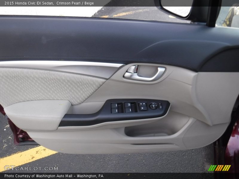 Crimson Pearl / Beige 2015 Honda Civic EX Sedan