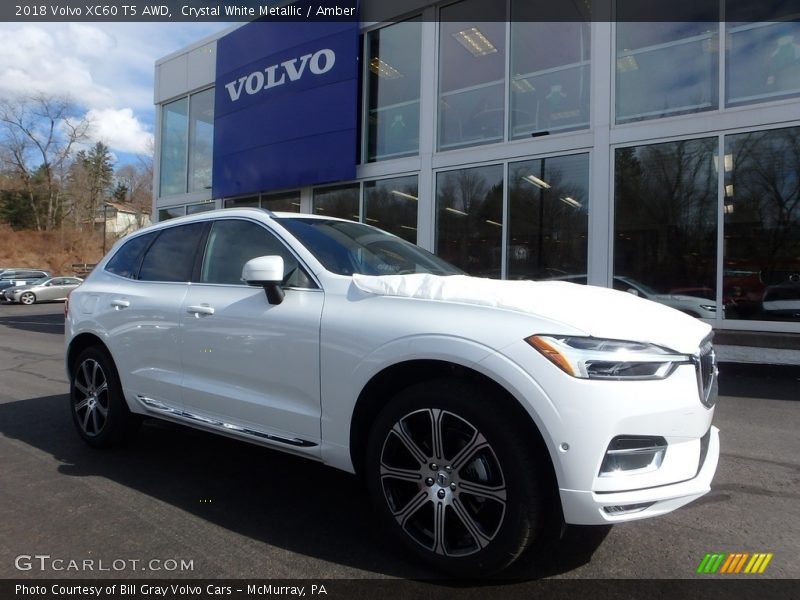 Crystal White Metallic / Amber 2018 Volvo XC60 T5 AWD