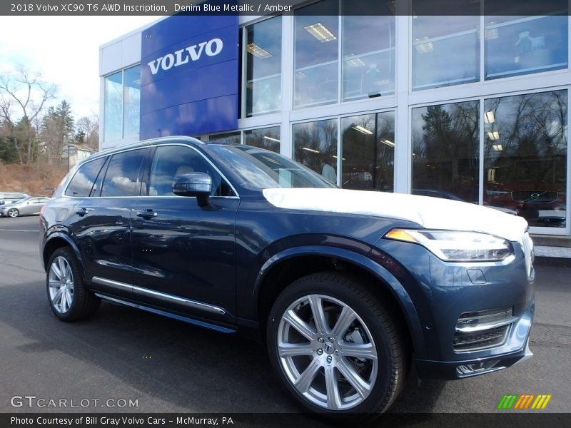 Denim Blue Metallic / Amber 2018 Volvo XC90 T6 AWD Inscription