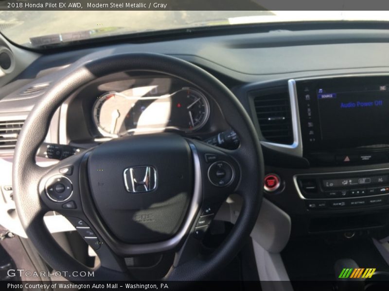 Modern Steel Metallic / Gray 2018 Honda Pilot EX AWD