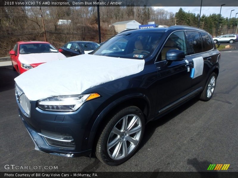 Denim Blue Metallic / Amber 2018 Volvo XC90 T6 AWD Inscription