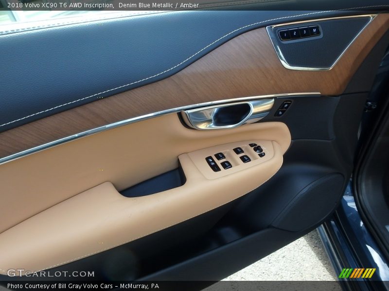 Denim Blue Metallic / Amber 2018 Volvo XC90 T6 AWD Inscription