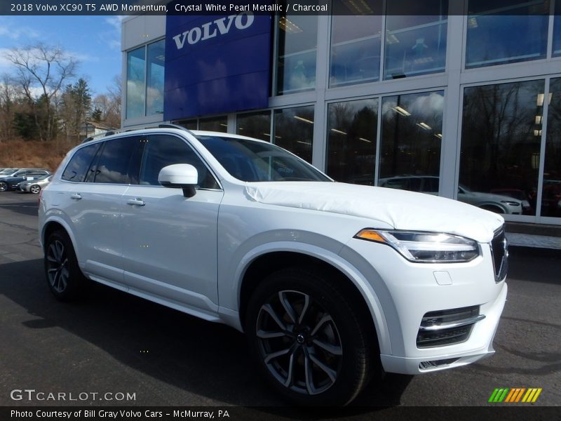 Crystal White Pearl Metallic / Charcoal 2018 Volvo XC90 T5 AWD Momentum