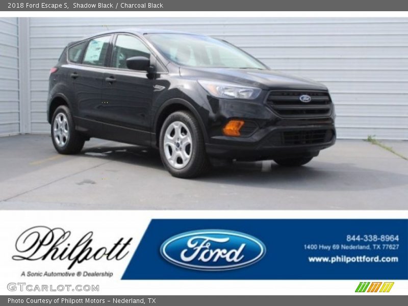 Shadow Black / Charcoal Black 2018 Ford Escape S
