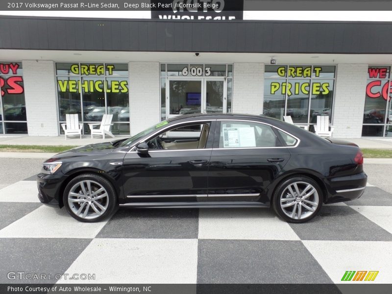 Deep Black Pearl / Cornsilk Beige 2017 Volkswagen Passat R-Line Sedan