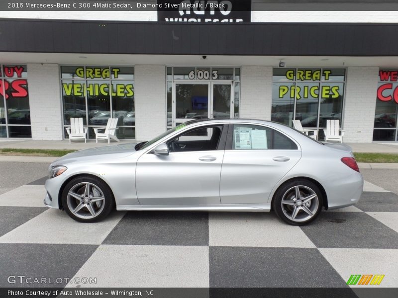 Diamond Silver Metallic / Black 2016 Mercedes-Benz C 300 4Matic Sedan