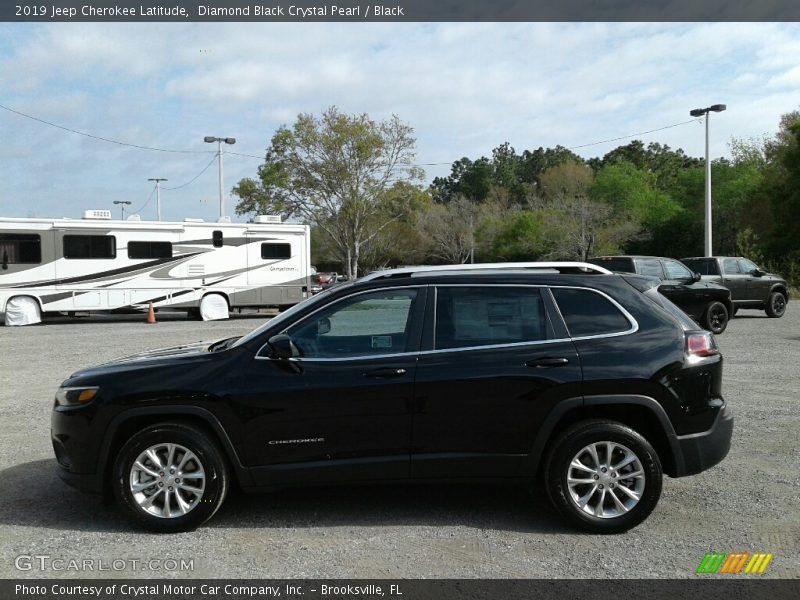 Diamond Black Crystal Pearl / Black 2019 Jeep Cherokee Latitude