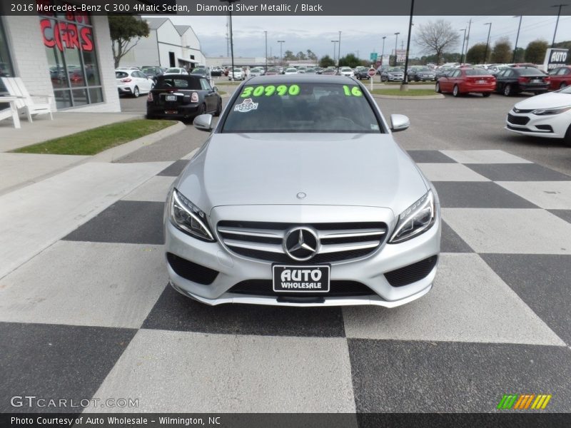 Diamond Silver Metallic / Black 2016 Mercedes-Benz C 300 4Matic Sedan