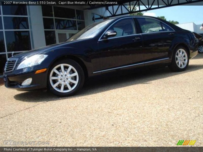 Capri Blue Metallic / Cashmere/Savanna 2007 Mercedes-Benz S 550 Sedan