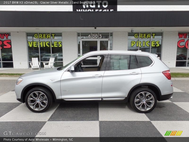 Glacier Silver Metallic / Sand Beige/Black 2017 BMW X3 xDrive28i