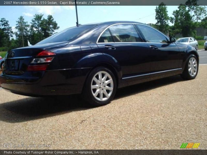 Capri Blue Metallic / Cashmere/Savanna 2007 Mercedes-Benz S 550 Sedan