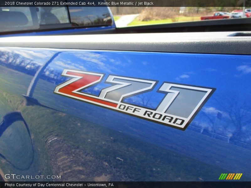 Kinetic Blue Metallic / Jet Black 2018 Chevrolet Colorado Z71 Extended Cab 4x4