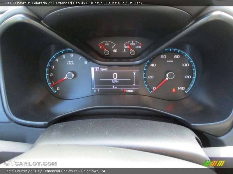 Kinetic Blue Metallic / Jet Black 2018 Chevrolet Colorado Z71 Extended Cab 4x4