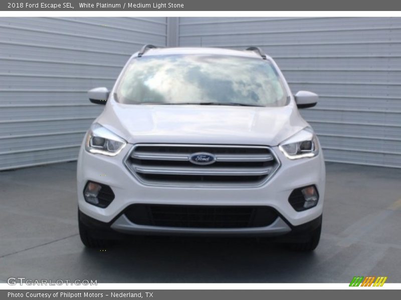 White Platinum / Medium Light Stone 2018 Ford Escape SEL