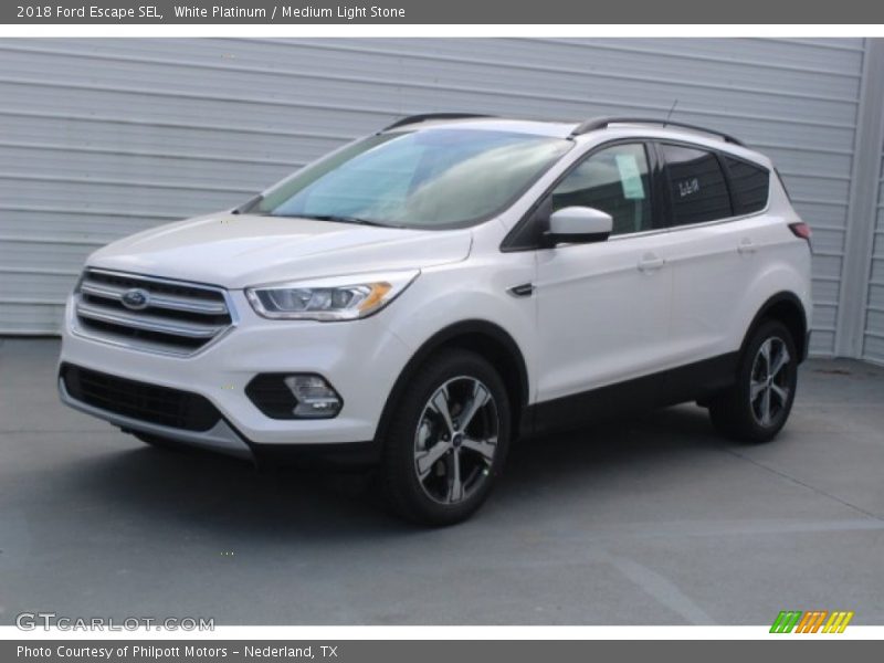 White Platinum / Medium Light Stone 2018 Ford Escape SEL