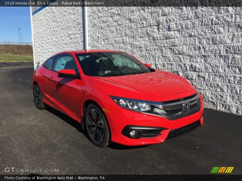 Rallye Red / Black/Ivory 2018 Honda Civic EX-L Coupe