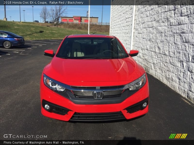 Rallye Red / Black/Ivory 2018 Honda Civic EX-L Coupe