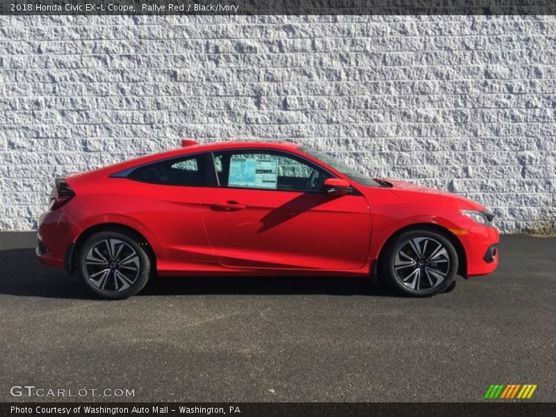 Rallye Red / Black/Ivory 2018 Honda Civic EX-L Coupe