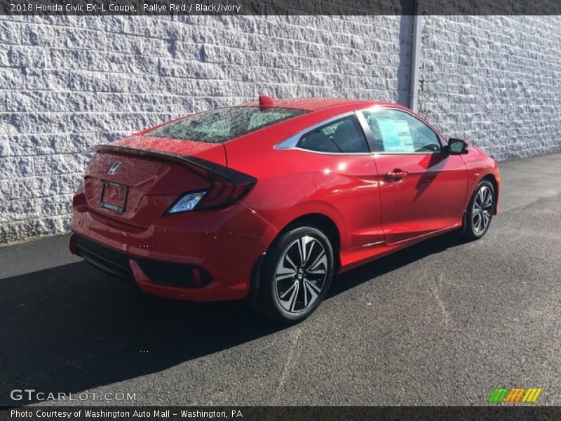 Rallye Red / Black/Ivory 2018 Honda Civic EX-L Coupe